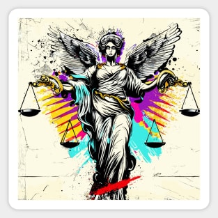 Street Art pop art graffiti justice god themis Sticker